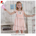 wholesale pink cherry embroidered smocked dress